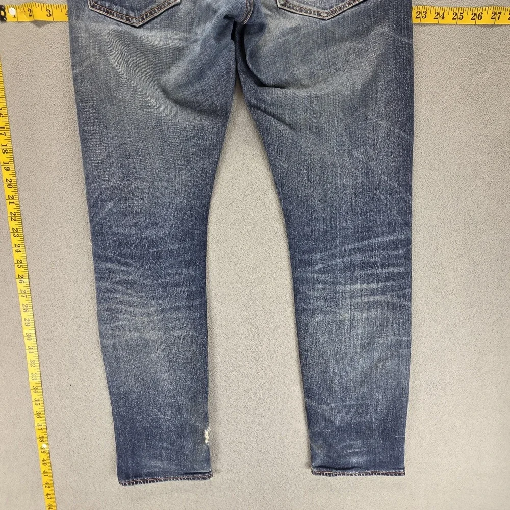 Levis 511 Jeans Mens‎ 29x32 Blue Selvedge Thrashed Whiskers Honeycomb Zip Fly